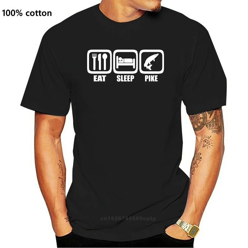 

New Eat Sleep Pike T Shirt - Various Sizes + Cols ( Brand Piking Fisher Lure ) Printed T Shirt Funny Fashion Brand