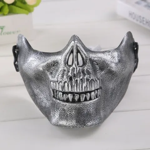 Полумаска черепа для лица, маска для косплея с черепом, маска-скелет для защиты от скелета, маска в стиле ужасов для маскарада