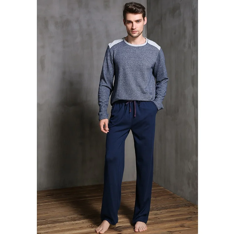 plus size long sleeve pants pajamas set men autumn winter homewear cotton pijama hombre sleepwear male pyjamas