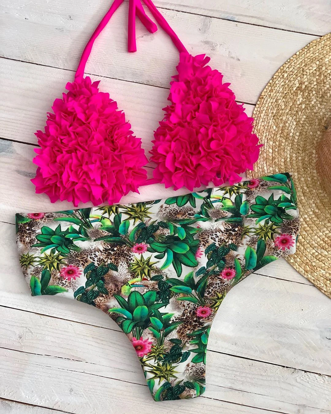Bathing Printed Beachwear Suit Swim Set Women Floral Pattern Swimwear Bikini Point Bow Swimsuit Sexy 2021 | Женская одежда