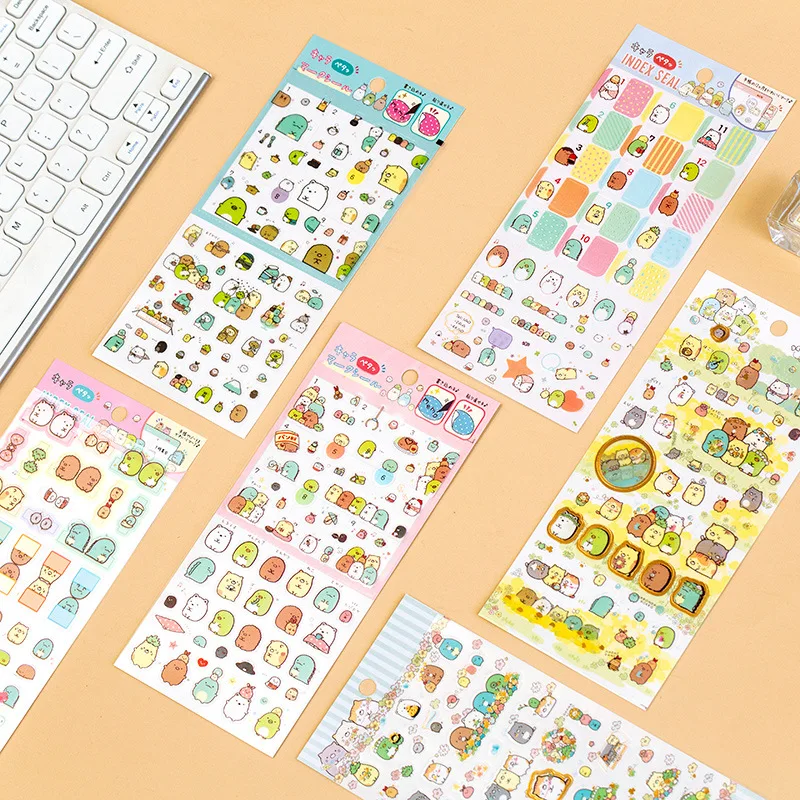 Kawaii мультяшный питомец Rilakkuma Sumikko Gurashi Декоративные Канцелярские наклейки