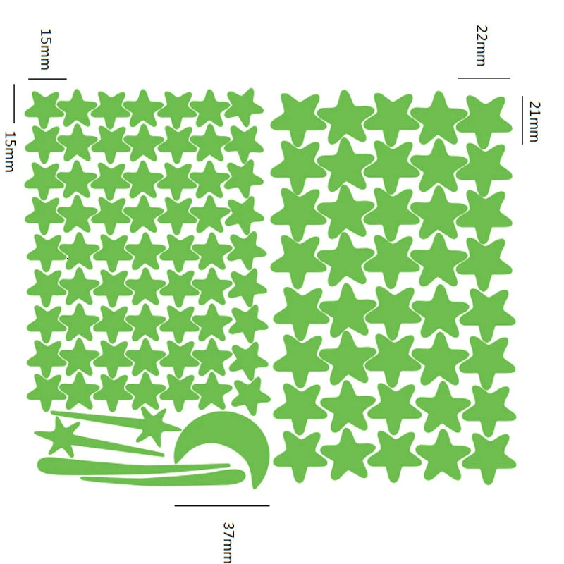 Зеленый синий светящиеся звезды 103 + 5 шт. метеоритные настенные стикеры Стикеры