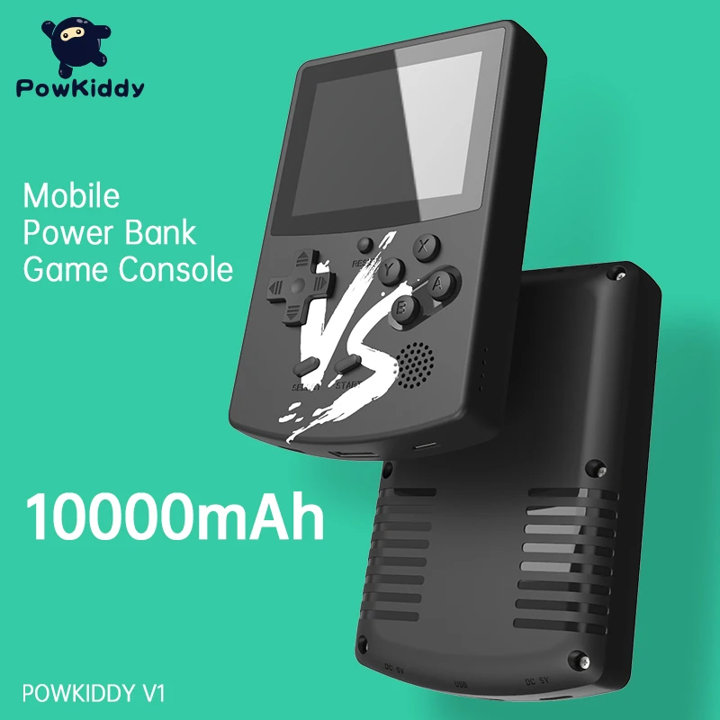 

POWKIDDY V1 Mobile Power 3 Inch Handheld Game Console Built-In 520 8-Bit Games 10000 mA High-Capacity Battery Children's Gift