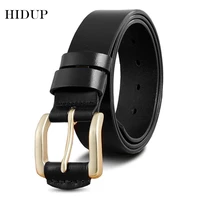 hidup 2022 solid brass pin buckle metal belts fashion jean accessories top quality design cow skin cowhide leather belt nwwj078