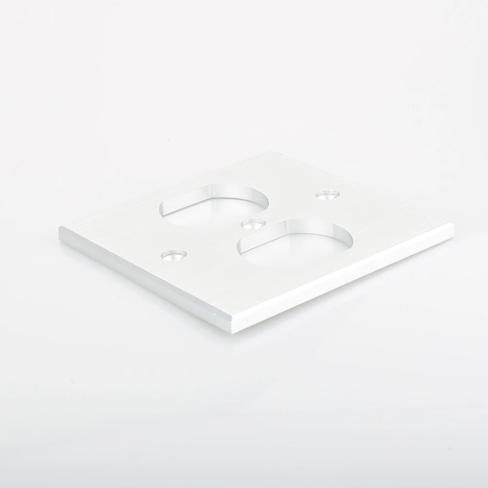 1x US Socket AC Power Duple Receptacle Cover Outlet Wall Plate Panel 8.5x8.5cm Silver | Электроника