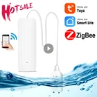 Сигнализация утечки воды Tuya Zigbee, независимый детектор утечки воды Zigbee, система оповещения о переполнении