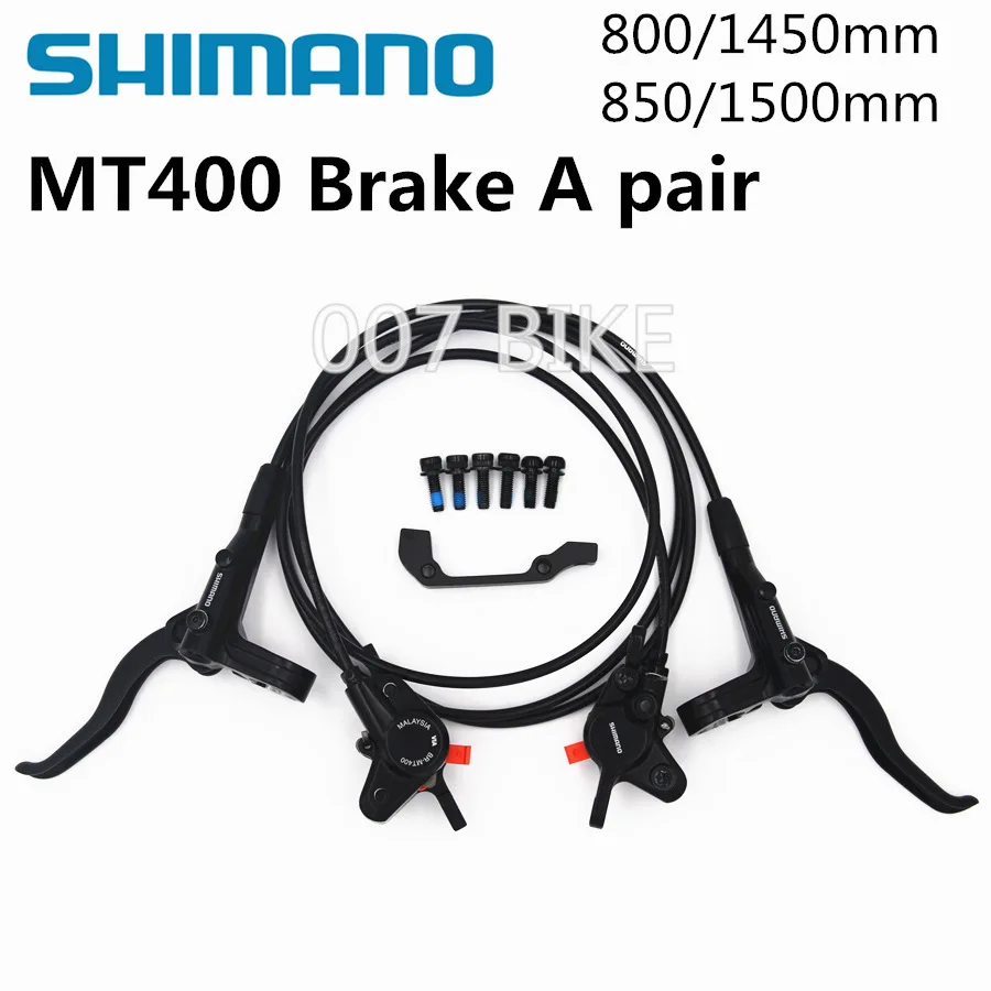 Новинка SHIMANO MT420 MT520 4 поршневой тормоз Горный велосипед Hidraulic Дисковый Тормоз MTB левый и правый MT400 2 поршневой MT401 тормоза