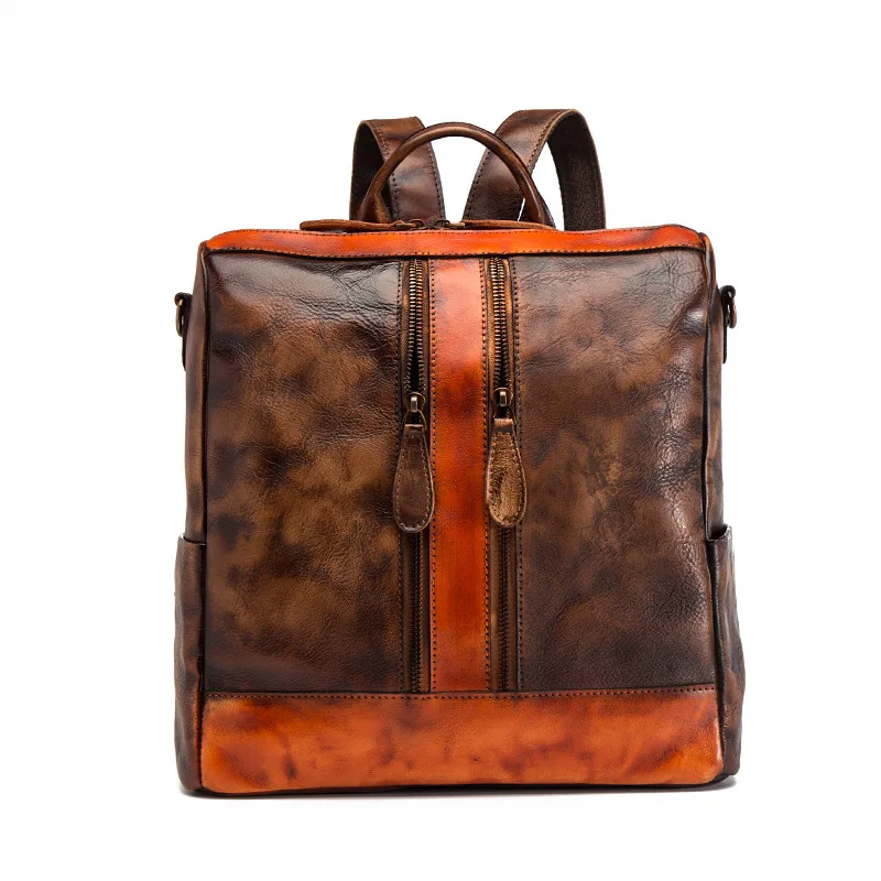 

Simple and versatile bag Multifunctional backpack, super large capacity stitching, contrast color, leisure travel,