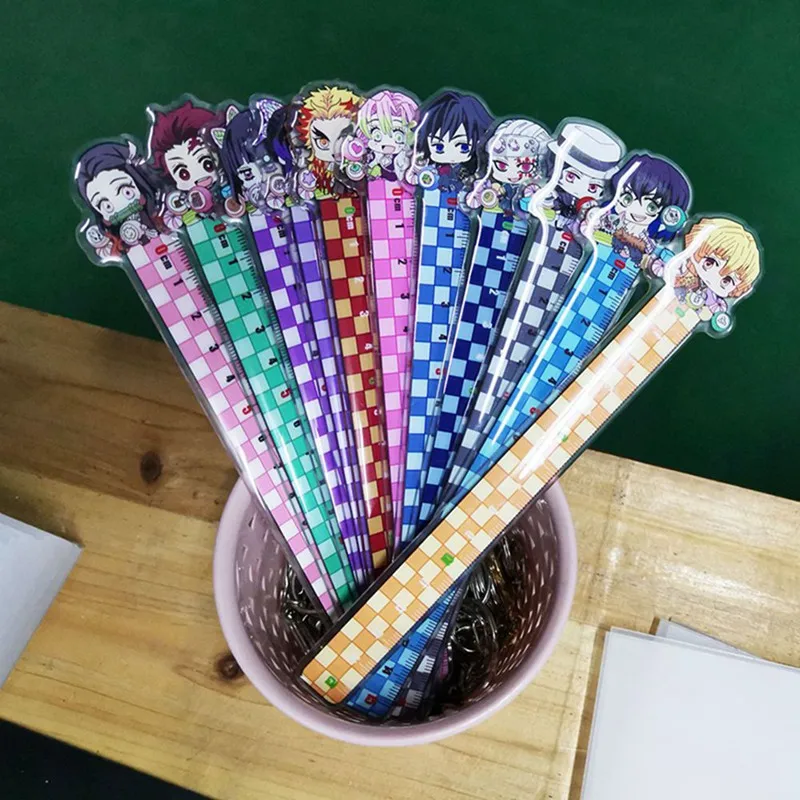 

Anime Cosplay Ruler for Demon Slayer: Kimetsu No Yaiba Kamado Tanjirou Measuring Scale Students Cartoon Measure Ruler Kids Gift