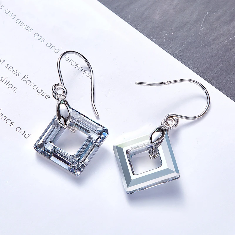 Украшенные кристаллами Сваровски серьги-подвески из кристаллов европейские