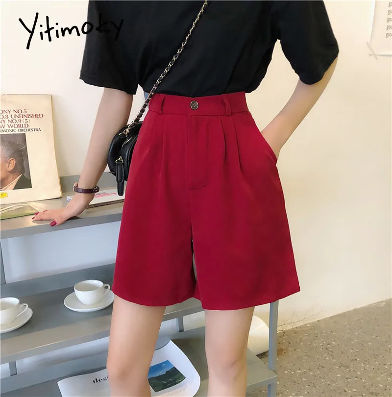 Шорты женские с завышенной талией официальные прямые короткие брюки в Корейском