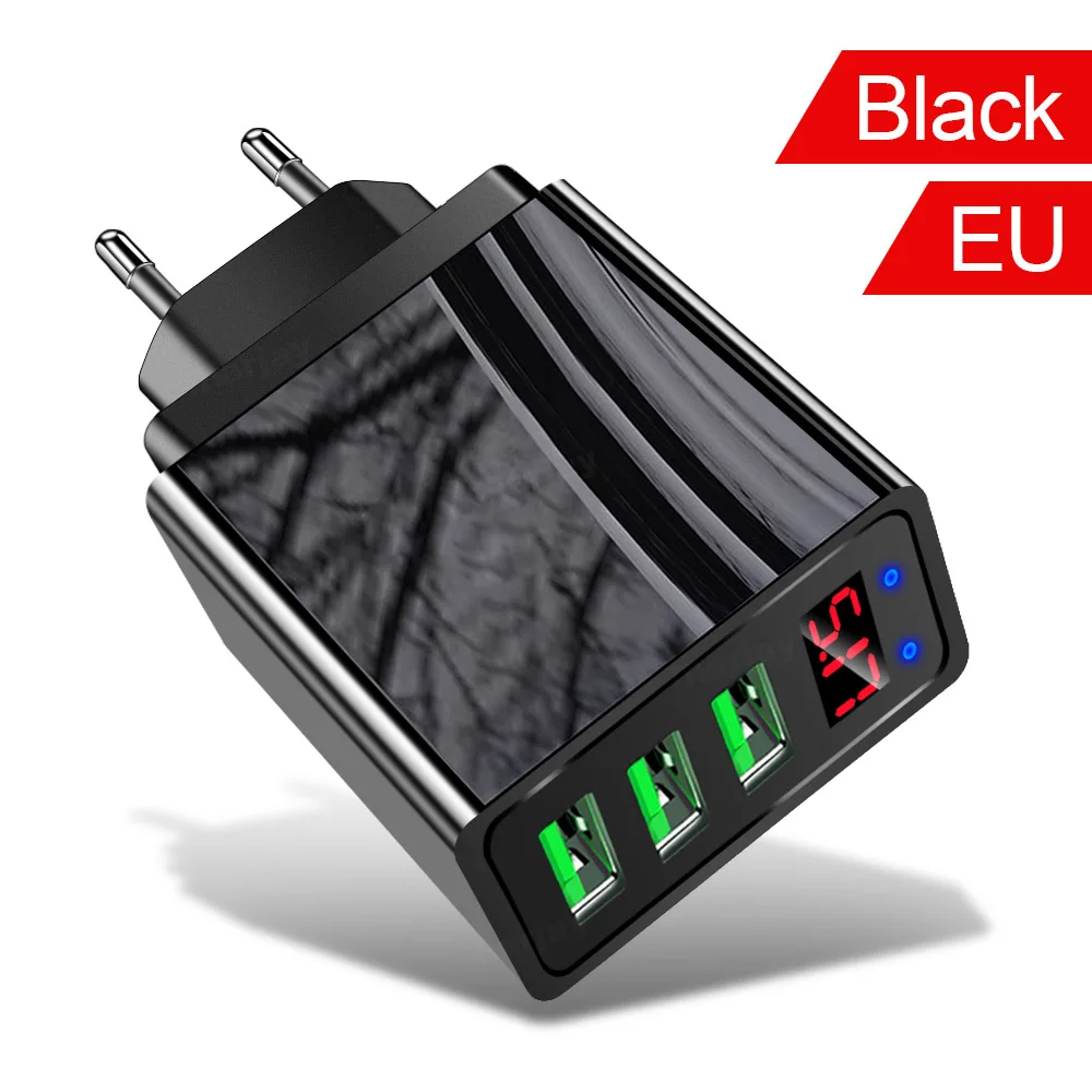EU Charger black Быстрый usb светодиодный дисплей зарядное устройство для huawei p30 p20 p10 p 30 p 20 p 10 pro lite зарядное устройство для huawei mate 30 20 pro lite honor - Тип штекера: EU Charger black