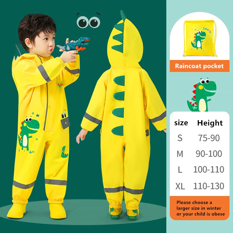 От 1 до 9 лет мультфильм Динозавр водонепроницаемый комбинезон дождевик с
