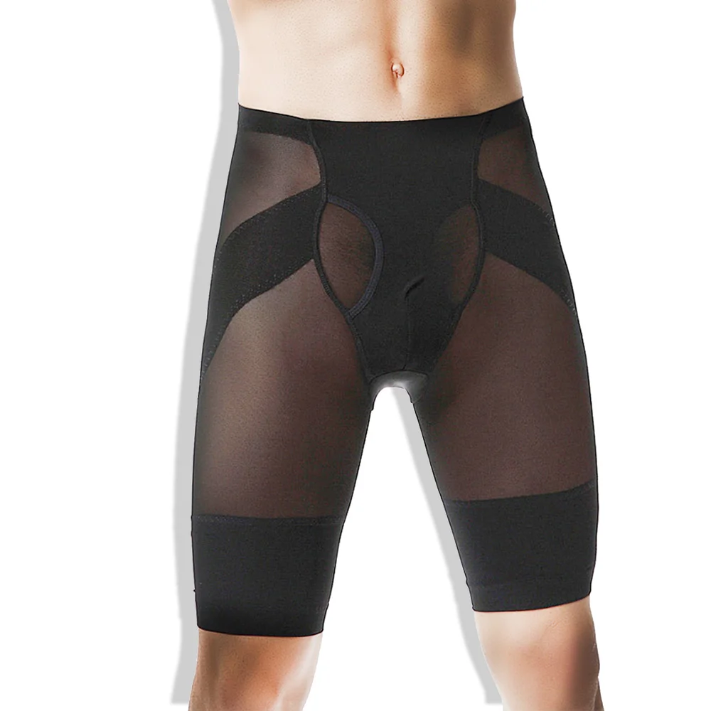 

Men's Underwear Panty Shorts Mesh Boxer Men Mesh Ventilation Patchwork Leggings Shaping Trouser Sculpture Tights Sports Pants