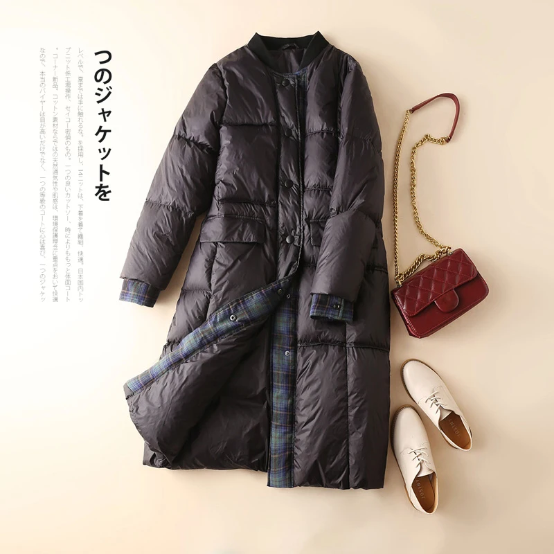 Зимнее модное Фирменное теплое пальто в стиле ретро женский длинный теплый