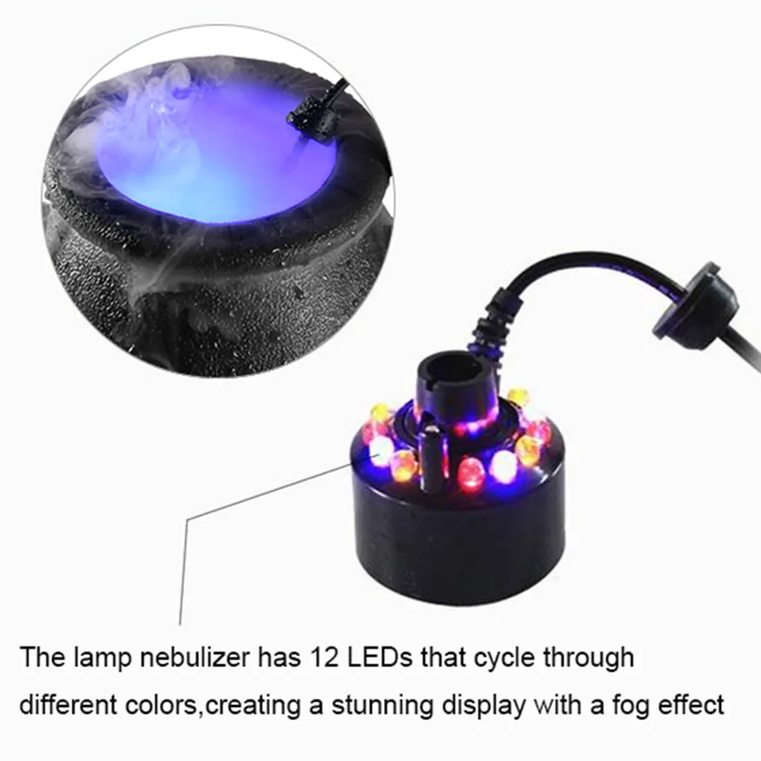 

Halloween Witch Pot Smoke Machine LED Humidifier Color Changing Creepy Party Decoration DIY Layout Prank Toy