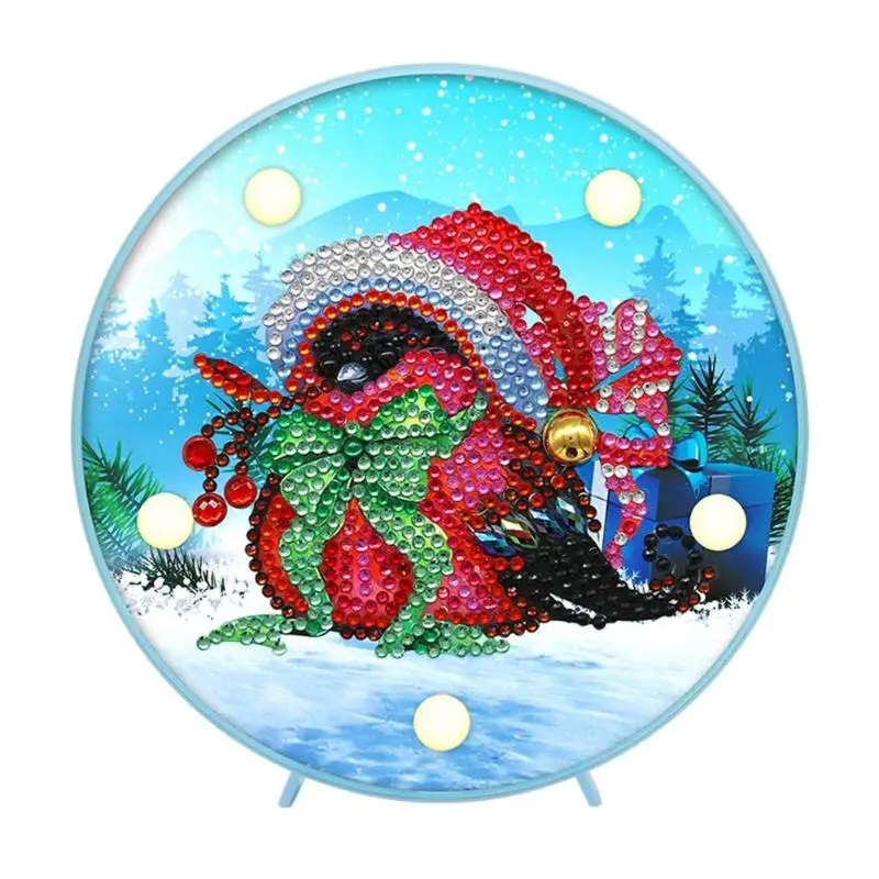 Xmas DIY особой формы алмазов картина светодиодный ночной Светильник Снеговик светильник вышивка стол ночь рождественские украшения для дома - Цвет: F