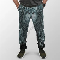 viking style jogger spiral wolf spirit 3d all over printed joggers pants mens for womens hip hop sweatpants