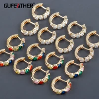 gufeather m1026jewelry accessoriespass reachnickel free18k gold platedcopperzirconsclasp hooksjewelry making10pcslot