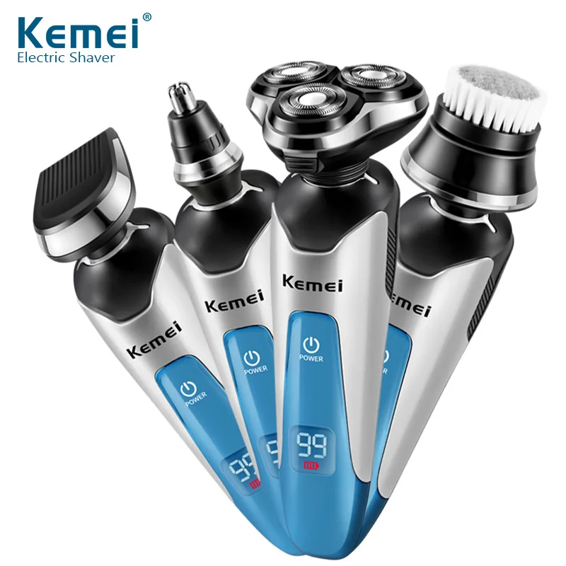 Kemei 3D плавающая Тройная бритвенная машина для всего тела моющий триммер