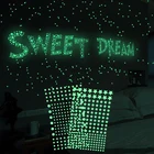 3D пузырьки, светящиеся звезды, точки, наклейка на стену, 1-202 шт.компл., светится в темноте для самостоятельного изготовления детских комнат, наклейки на стену, флуоресцентные наклейки