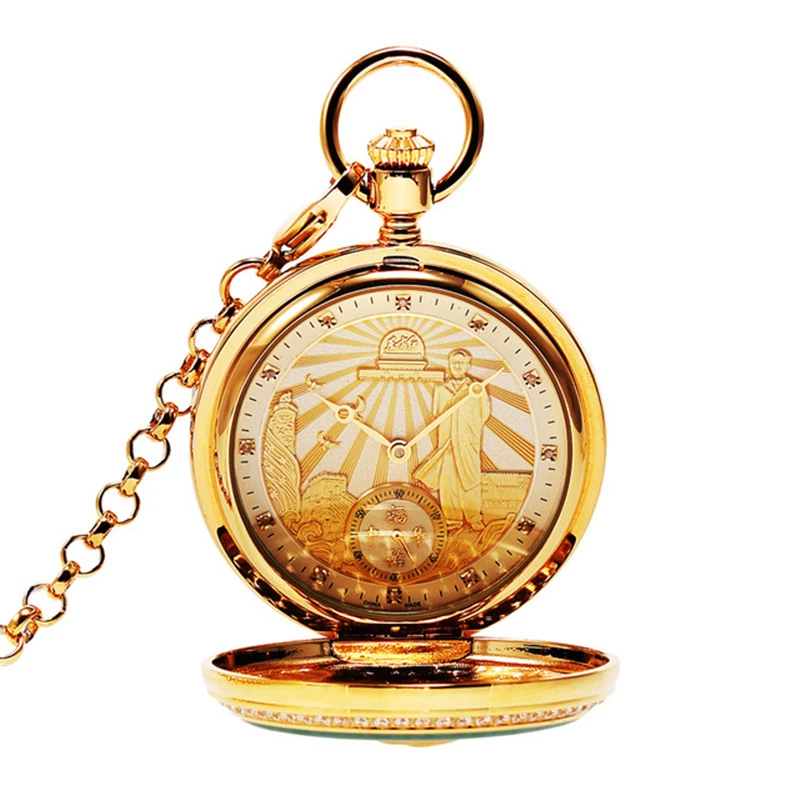 

Top 100% Real Jade Pocket Watch Men Vintage Classic Manual Mechanical Hollow Myanmar Jade Luxury Brand Pilot 1963 Pocket Watches