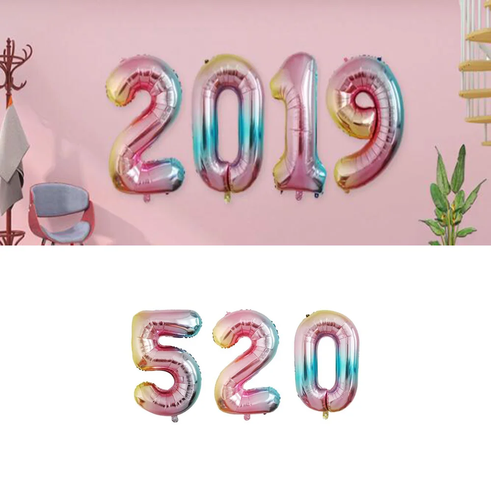32 дюймовые воздушные шары с цифрой фольга 0 9 цифр возраст любовь гелиевые Свадьба