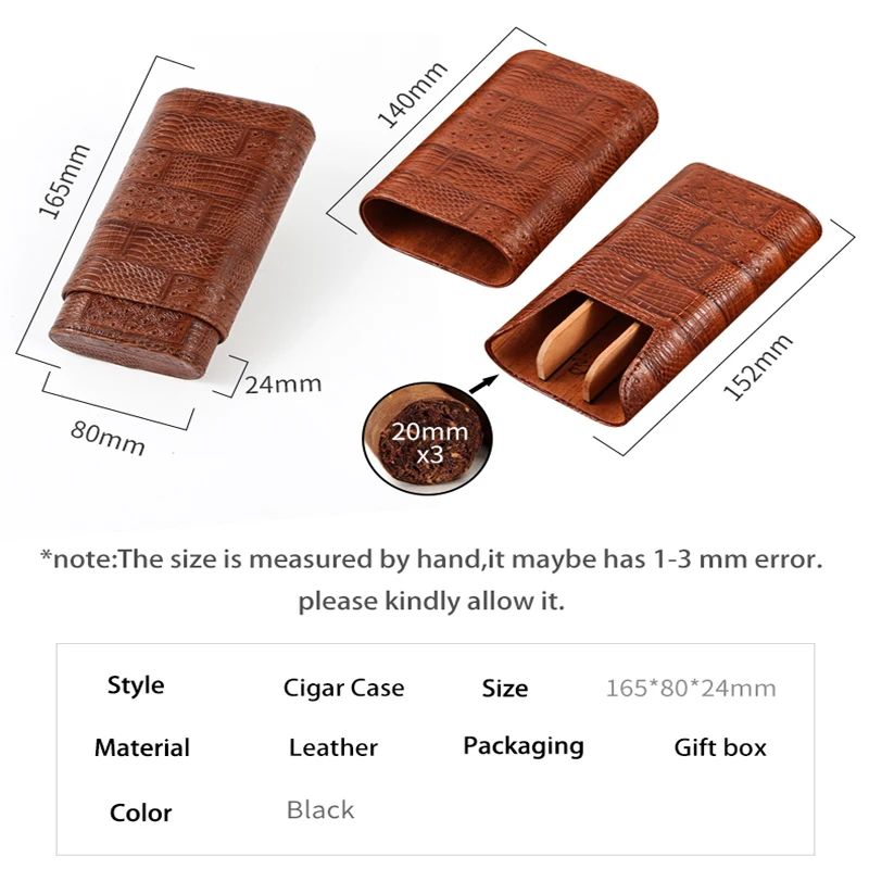 GALINER Кожаный Портсигар футляр для коробки хранения сигарет портативная Сигара