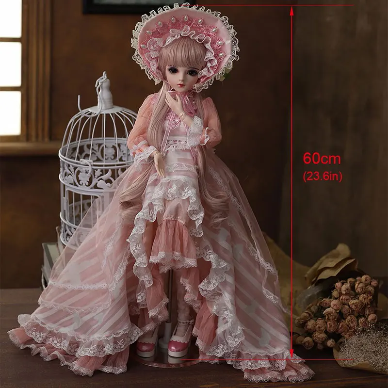 BJD кукла 1/3 BJD силиконовые детские куклы 60 см шарнирная кукла принцесса кукла реалистичный шар мягкие игрушки для девочек подарок с наряд