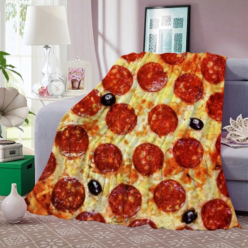 

Pizza Party Essen Flanell Decke Weihnachts Geschenk für Mädchen Jungen 3D Druck Kinder Erwachsene Quilts Home Decor Fashion Part