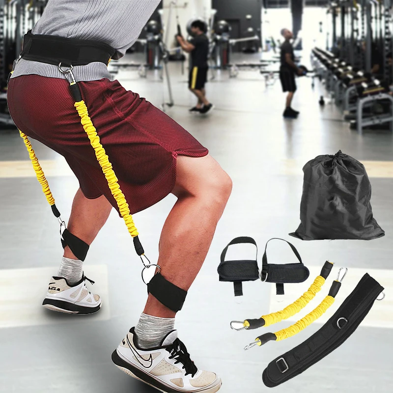 

Wellsem Vertical Jumping Trainer Jump Resistance Bands leg Horizontal leaping Fitness for Basketball Tennis Running Strength New