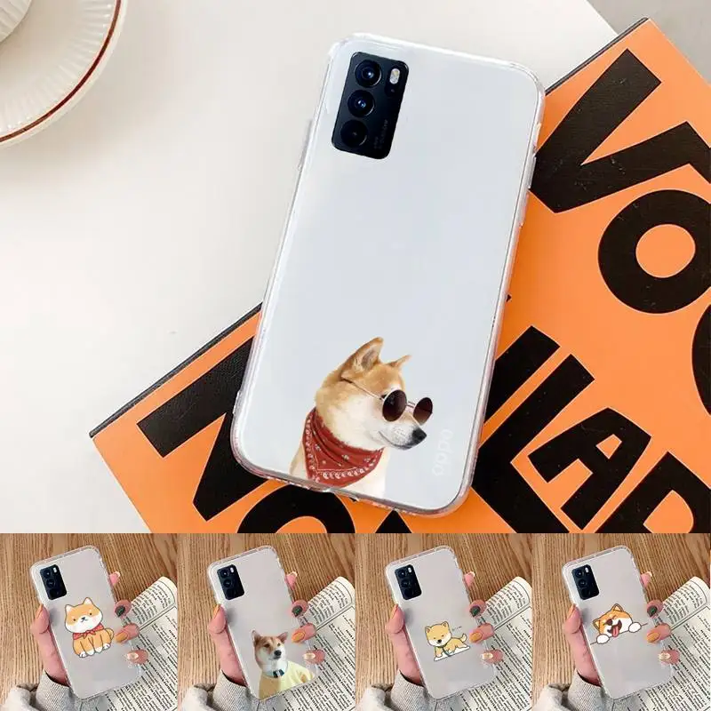 

cute Corgi Phone Case Transparent For oppo Realme FIND V X Q 2 3 5 7 11 50 GT Q2 PRO PLUS moible bag
