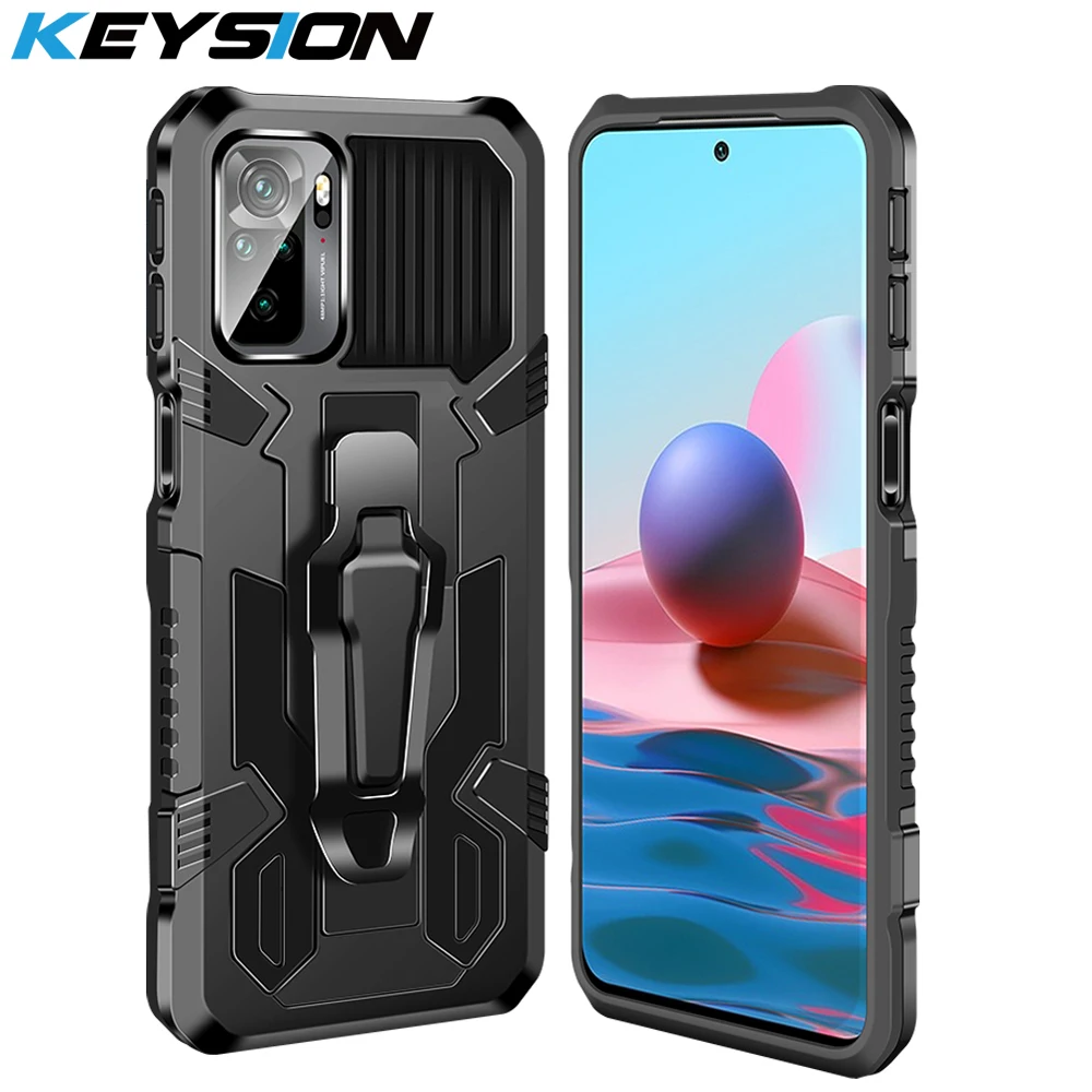 keysion shockproof case for redmi note 10 pro 10s 10t 9s 9a 9t 8 7 k40 stand phone cover for xiaomi mi 11i poco f3 x3 nfc m3 pro free global shipping