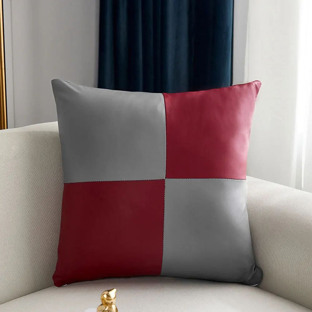 

Papa&Mima Geometric Plaids 3D Quilted Suede Fabric Soft Square Knitted Cushion Covers Protective No Core for Sofa Chair Car