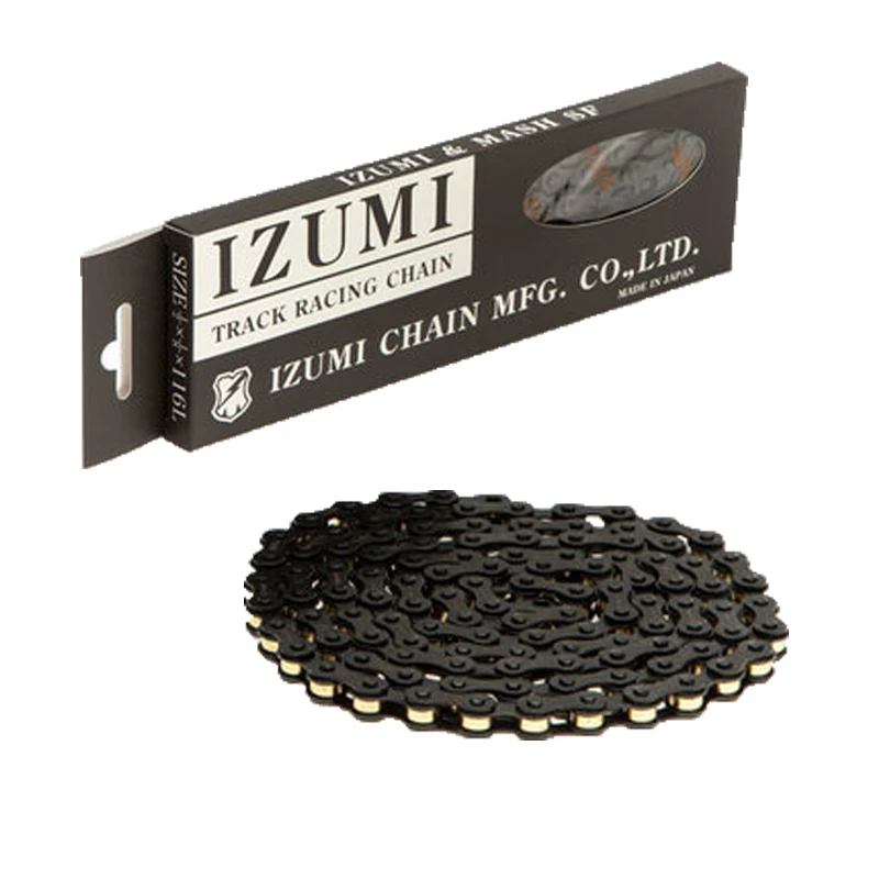 

Японская велосипедная цепь IZUMI X MASH SF 410, черная, Золотая односкоростная цепь/фиксирующая шестерня, односкоростная 116L