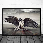 Картина на холсте с изображением девушки с орлиными крыльями, Современная Настенная картина с изображением раненого постер с ангелом для украшения гостиной