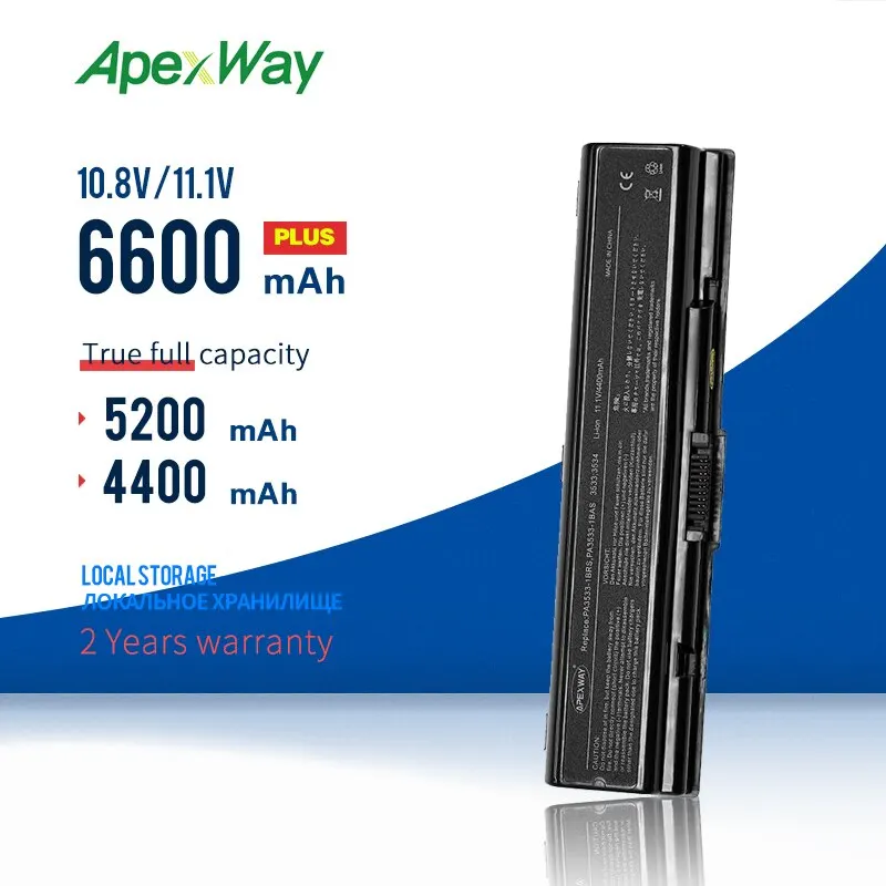 Аккумулятор для ноутбука Toshiba pa3534 pa3534u 4400 мА/ч Satellite L200 L300 A300 A500 L500 L550 L555|battery for