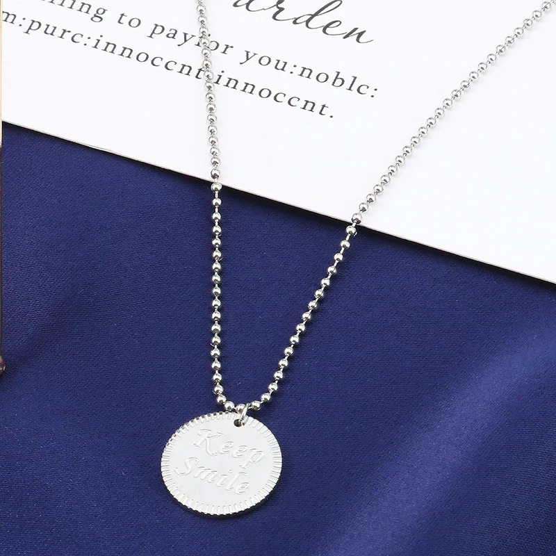 

Non-Fading Titanium Steel Necklace English Letter Necklace Female Temperament Clavicle Chain 45cm Necklace Wholesale