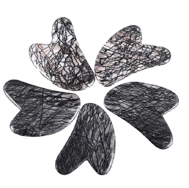 

Скребок для лица и тела, 20 шт., из натурального нефрита Пикассо, гуа-Ша массаж, иглоукалывание, Антицеллюлитный инструмент для ухода за кожей