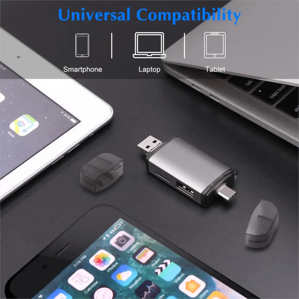 Кардридер GOOJODOQ Micro USB 2 0 Type C к SD TF адаптер Аксессуары OTG кардридер смарт карта