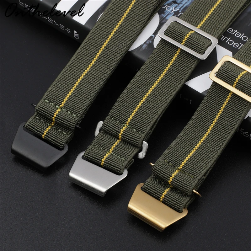 Nato Zulu Elastic Nylon Belt Watch Strap 18mm 20mm 22mm Parachute Bag Watchband French Troop Bracelet Military Watch Strap