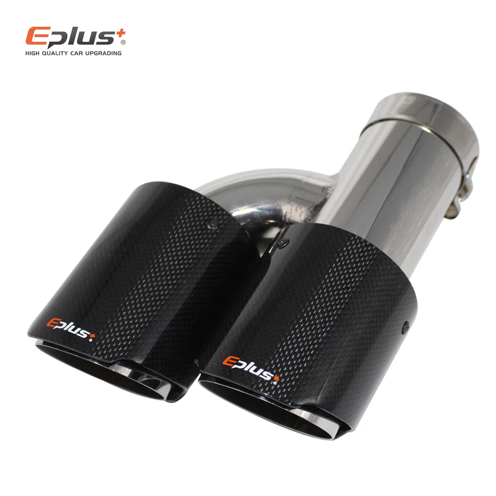 Автомобильный глянцевый глушитель EPLUS наконечник Н-образной выхлопной трубы с