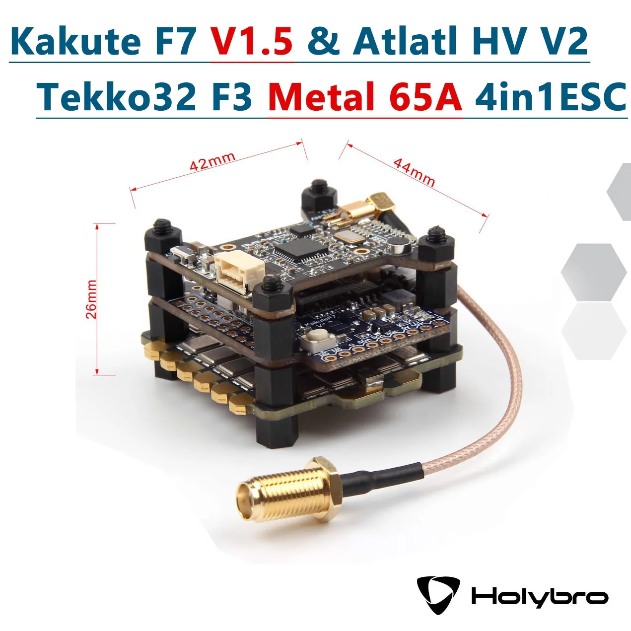 F7 V1.5 ESC and TVX Holybro Kakute F7 Контроллер полета& Holybro Atlatl HV V2 5,8G Видео передатчик& Tekko32 F3 Металл 65A ESC комбо для FPV - Цвет: F7 V1.5 ESC and TVX