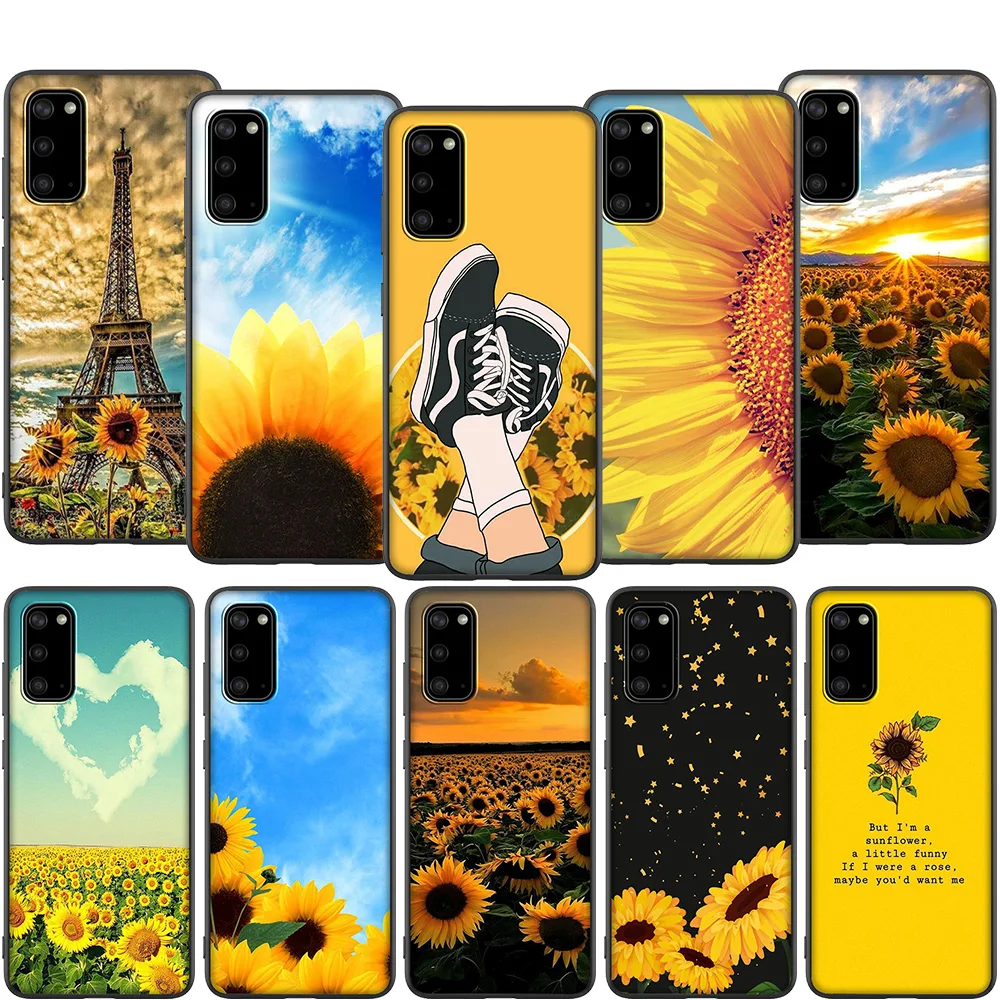 Мягкий чехол Lavaza с желтым цветком и подсолнухом для Samsung Note A3 A5 A6 A7 A8 A9 A10s A20s A30s A40s
