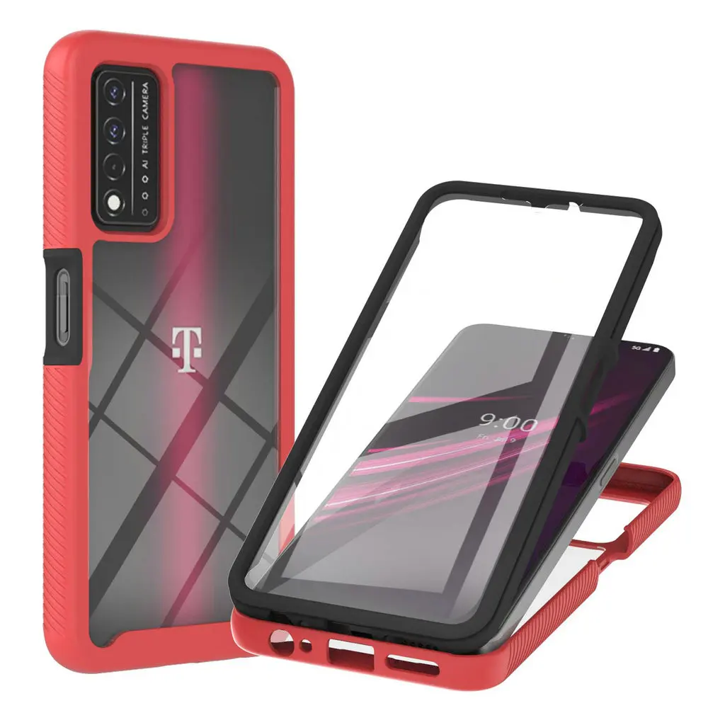 

Revvl V+ 5G Crystal Case Hybrid Bumper Front Screen 360 Full Protect Armor for T-Mobile REVVL V Plus Phone Case Shockproof Cover