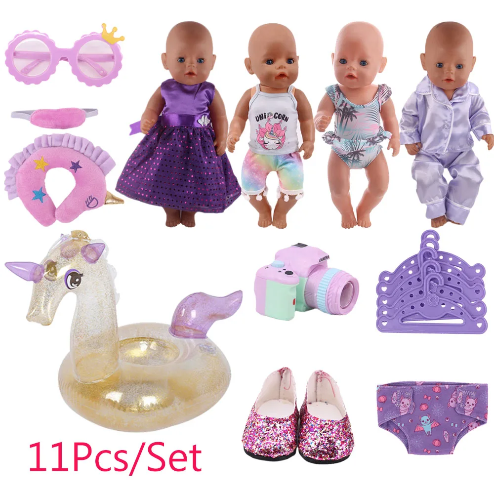 Акции! 11 шт./компл. кукольная одежда обувь купальники Аксессуары для 18-дюймовых