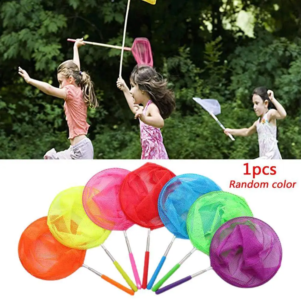 

Summer Retractable Net Children's Butterfly Insect Fishing Flapping Net Steel Catch Colorful Non-slip Telescopic Toy