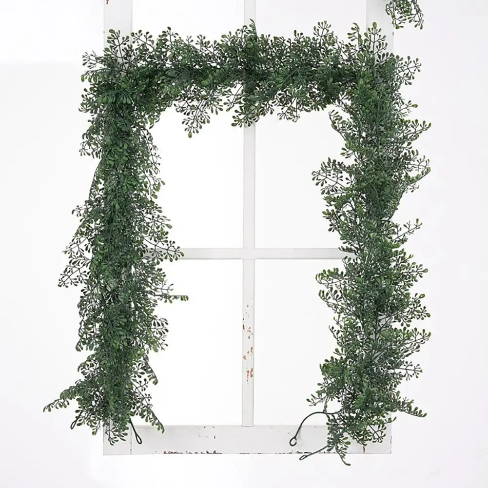 

Artificial Rattan Green Leaf Home Decoration Plastic Fake Hanging Vine Garland Plant for Wall