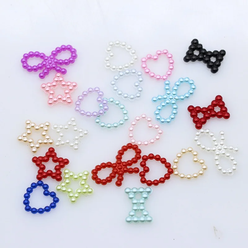 100 шт. в ассортименте бант искусственный жемчуг с плоской задней стороной для