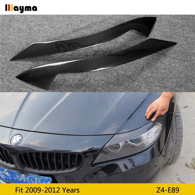 Углеродное волокно фара бровей Веки для BMW Z4 2009 2012 E89 стекловолокно грунтовка